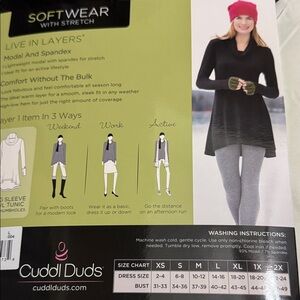 Cuddl Duds Softwear Gray and Black Tunic